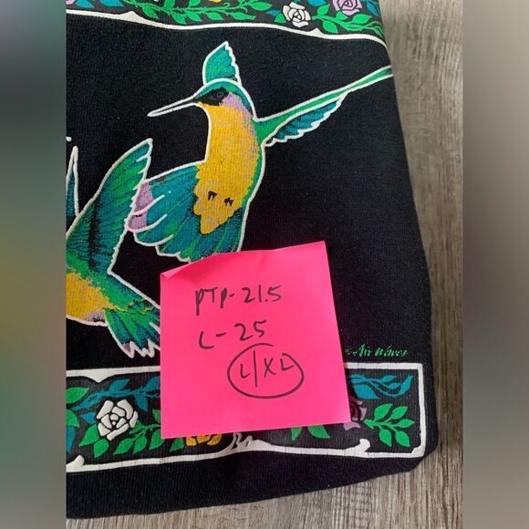 VTG Jerzees Sweatshirt Graphic Crewneck Mocking Bird Wood Pecker Multi Color XL - Picture 9 of 9